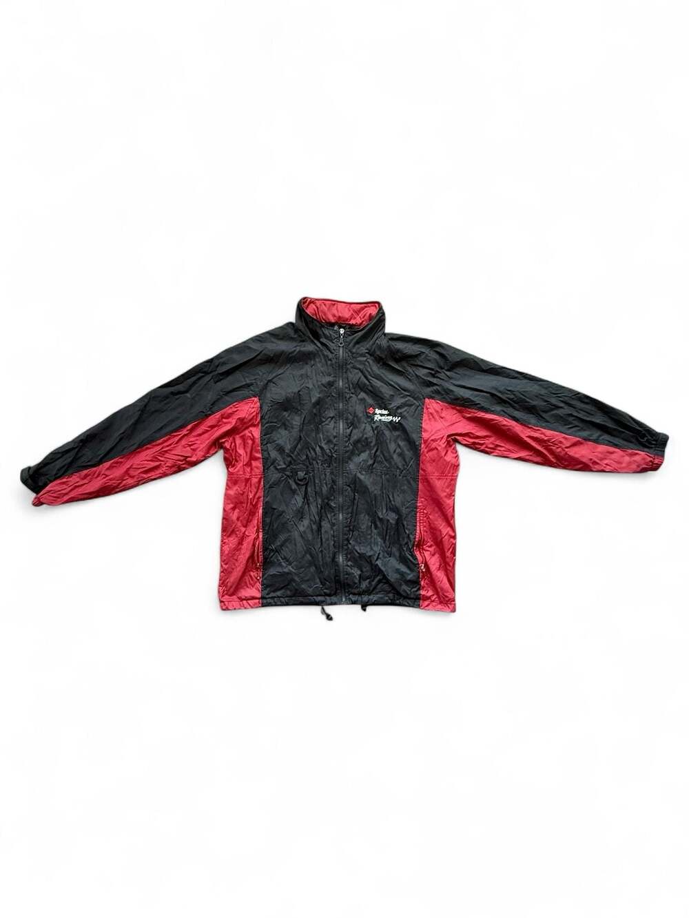 Vintage Swingster Sprint Racing Embroidered Windbreaker Jacket Black Red XL
